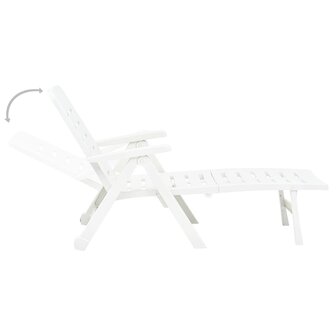 Ligbed inklapbaar kunststof wit 4