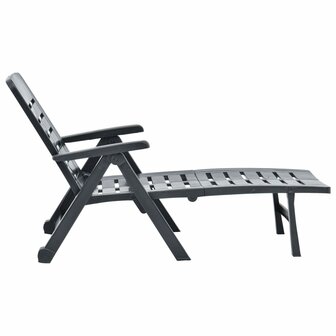 Ligbed inklapbaar kunststof antraciet 4