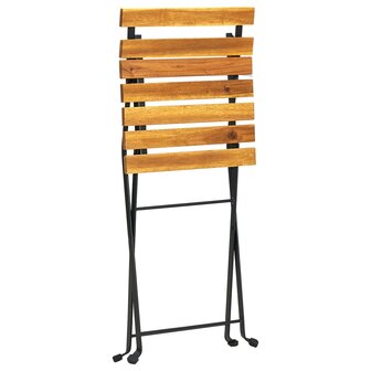 Tuinstoelen 2 st inklapbaar staal en massief acaciahout 7