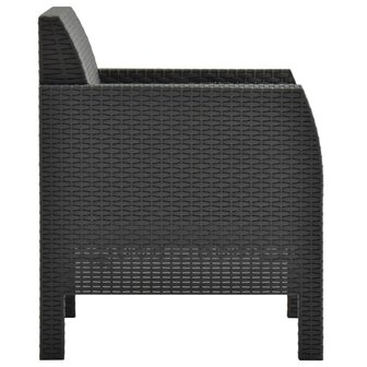 Tuinstoel met kussen PP rattan antracietkleurig 3