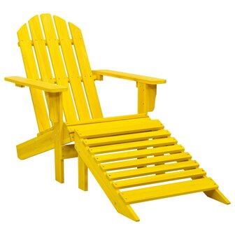 Tuinstoel Adirondack met voetenbank massief vurenhout geel 1