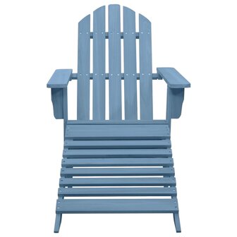Tuinstoel Adirondack met voetenbank massief vurenhout blauw 2