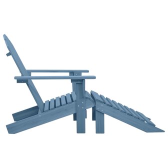 Tuinstoel Adirondack met voetenbank massief vurenhout blauw 3