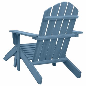 Tuinstoel Adirondack met voetenbank massief vurenhout blauw 4