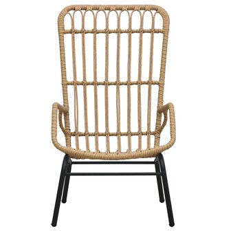 Tuinstoel poly rattan lichtbruin 2