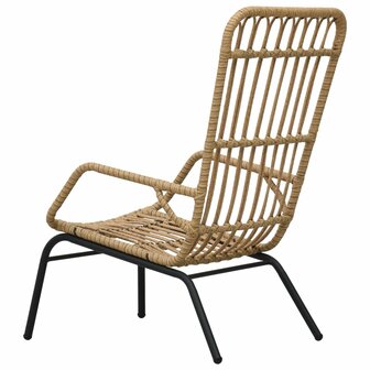 Tuinstoel poly rattan lichtbruin 4