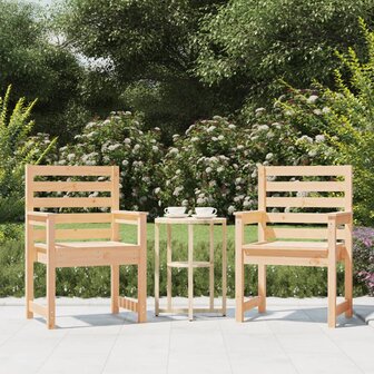 Tuinstoelen 2 st 60x48x91 cm massief grenenhout 1