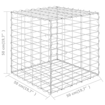 Gabion plantenbak verhoogd kubus 50x50x50 cm staaldraad 6