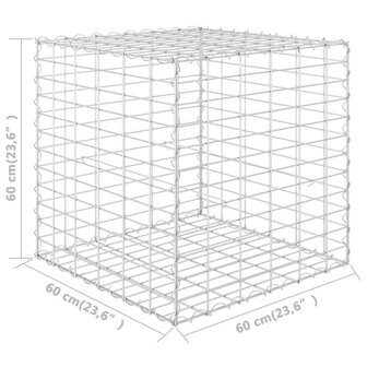 Gabion plantenbak verhoogd kubus 60x60x60 cm staaldraad 6