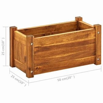 Plantenbak verhoogd 50x25x25 cm acaciahout 8