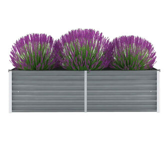 Plantenbak verhoogd 160x40x45 cm gegalvaniseerd staal grijs 1