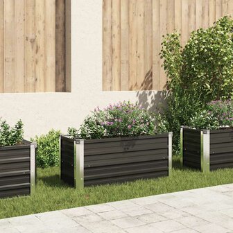 Plantenbak verhoogd 100x40x45 cm gegalvaniseerd staal antraciet 1