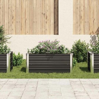 Plantenbak verhoogd 100x40x45 cm gegalvaniseerd staal antraciet 3