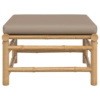 Tuinvoetenbank met kussen bamboe taupe 3