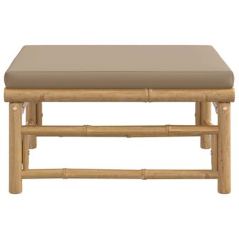 Tuinvoetenbank met kussen bamboe taupe 4