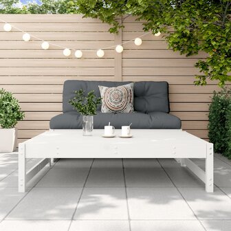 Tuinvoetenbank 120x80 cm massief grenenhout wit 3