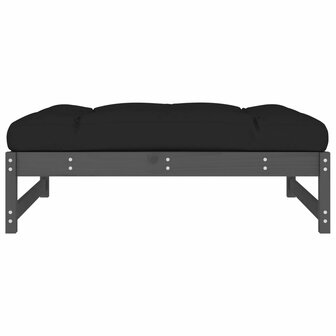 Tuinvoetenbank 120x80 cm massief grenenhout grijs 4