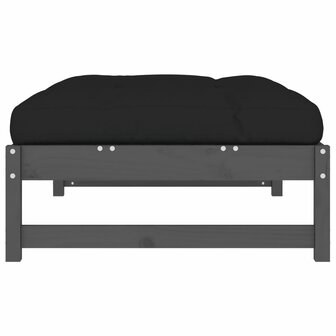 Tuinvoetenbank 120x80 cm massief grenenhout grijs 5