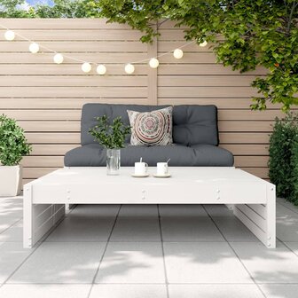 Tuinvoetenbank 120x80 cm massief grenenhout wit 3