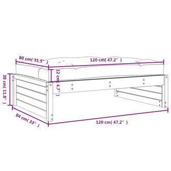 Tuinvoetenbank 120x80 cm massief douglashout 9
