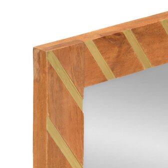 Badkamerspiegel 50x70x3 cm massief mangohout en glas bruin 5