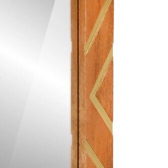 Badkamerspiegel 50x70x3 cm massief mangohout en glas bruin 6
