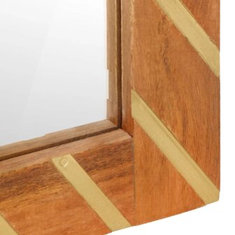 Badkamerspiegel 50x70x3 cm massief mangohout en glas bruin 7