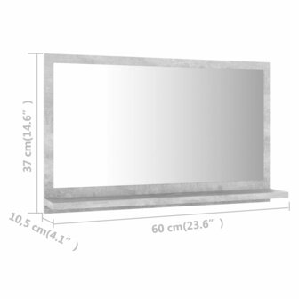 Badkamerspiegel 60x10,5x37 cm spaanplaat betongrijs 7