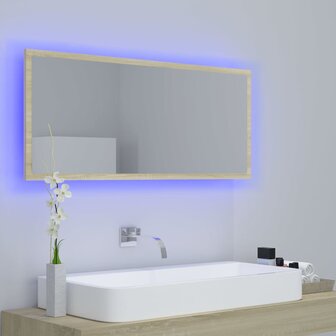 Badkamerspiegel LED 100x8,5x37 cm acryl sonoma eikenkleurig 3