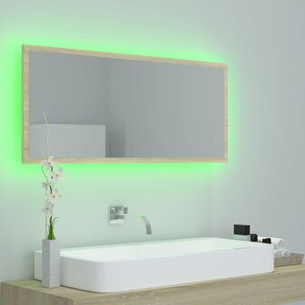 Badkamerspiegel LED 100x8,5x37 cm acryl sonoma eikenkleurig 4