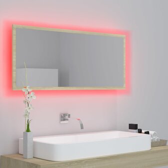 Badkamerspiegel LED 100x8,5x37 cm acryl sonoma eikenkleurig 5