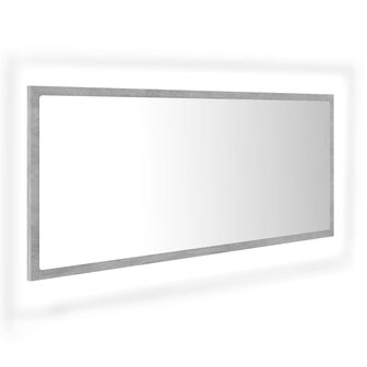 Badkamerspiegel LED 100x8,5x37 cm acryl betongrijs 2