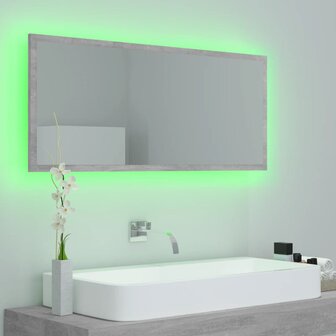 Badkamerspiegel LED 100x8,5x37 cm acryl betongrijs 4