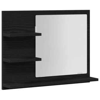 Badkamerspiegel 60x10,5x45 cm spaanplaat zwart eikenkleurig 2