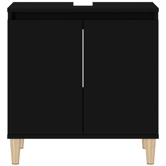 Wastafelkast 58x33x60 cm bewerkt hout zwart 6