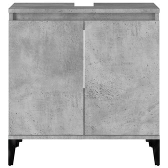 Wastafelkast 58x33x60 cm bewerkt hout betongrijs 9