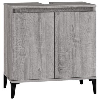 Wastafelkast 58x33x60 cm bewerkt hout grijs sonoma eikenkleurig 2