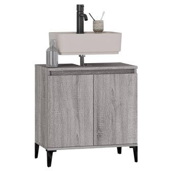 Wastafelkast 58x33x60 cm bewerkt hout grijs sonoma eikenkleurig 4
