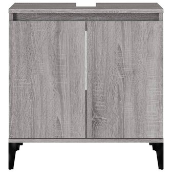 Wastafelkast 58x33x60 cm bewerkt hout grijs sonoma eikenkleurig 6