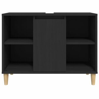 Wastafelkast 80x33x60 cm bewerkt hout zwart 6