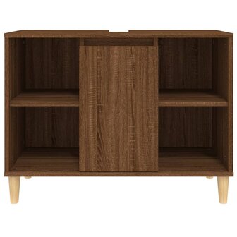 Wastafelkast 80x33x60 cm bewerkt hout bruin eikenkleur 6