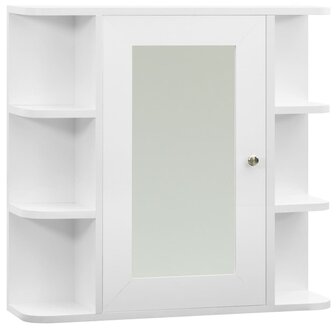 Badkamerspiegelkast 66x17x63 cm MDF wit 2