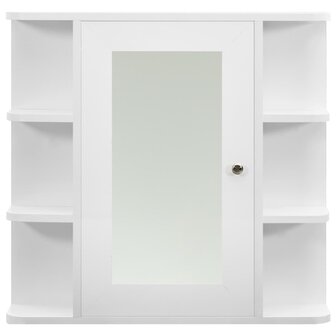 Badkamerspiegelkast 66x17x63 cm MDF wit 4