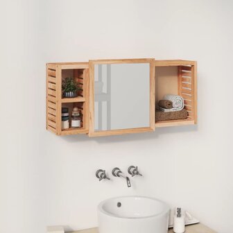 Spiegelkast 80x17x34 cm massief walnotenhout 1