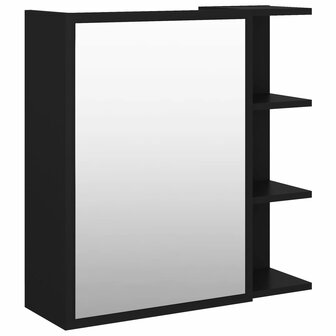 Badkamerspiegelkast 62,5x20,5x64 cm bewerkt hout zwart 2