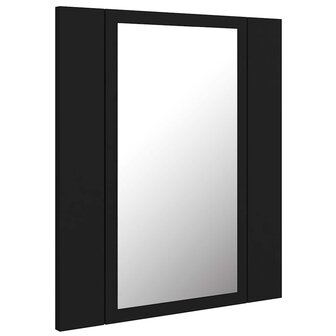 Badkamerkast met spiegel en LED 40x12x45 cm acryl zwart 8