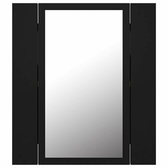 Badkamerkast met spiegel en LED 40x12x45 cm acryl zwart 9