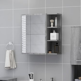 Badkamerspiegelkast 62,5x20,5x64 cm bewerkt hout grijs sonoma 1