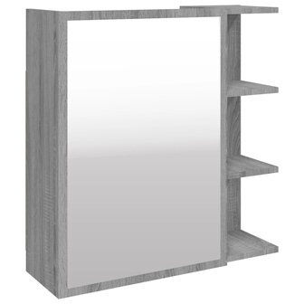 Badkamerspiegelkast 62,5x20,5x64 cm bewerkt hout grijs sonoma 2