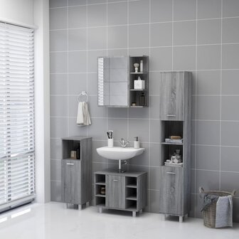 Badkamerspiegelkast 62,5x20,5x64 cm bewerkt hout grijs sonoma 4